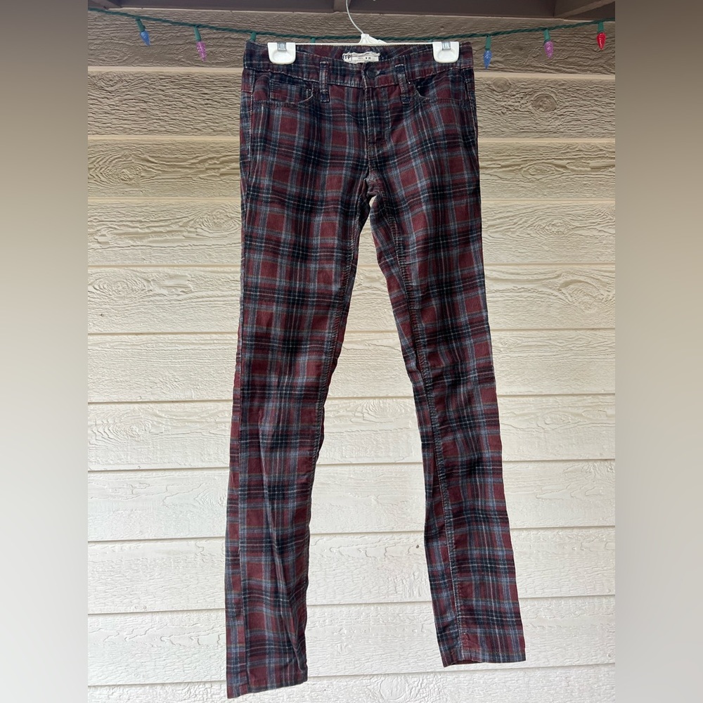 Free People Women’s Plaid Corduroy Jeans size 26